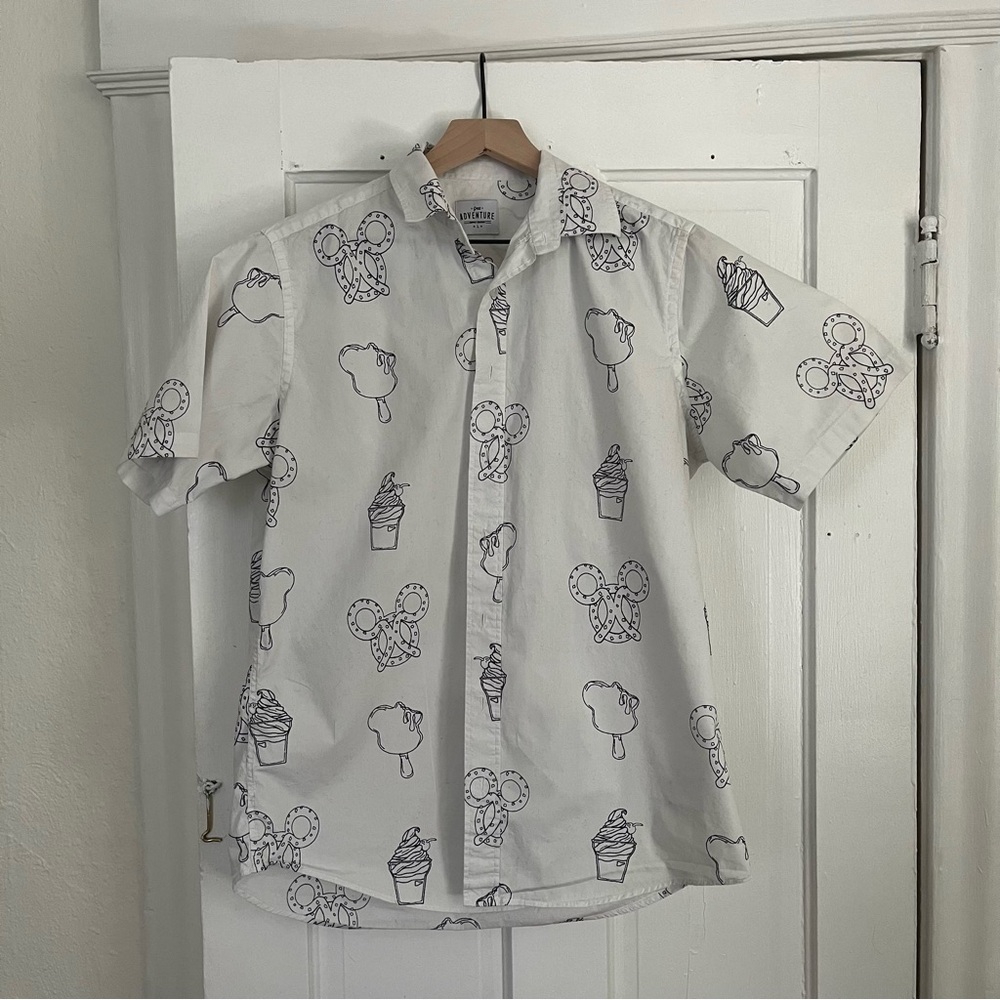 Disney Snacks White Button Down Shirt- Great Adventure Supply Co